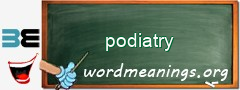 WordMeaning blackboard for podiatry